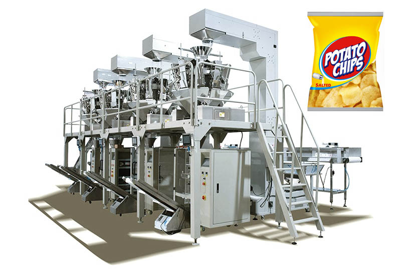 Automatic Potato Chips / Popcorn / Snacks Vertical Packing System