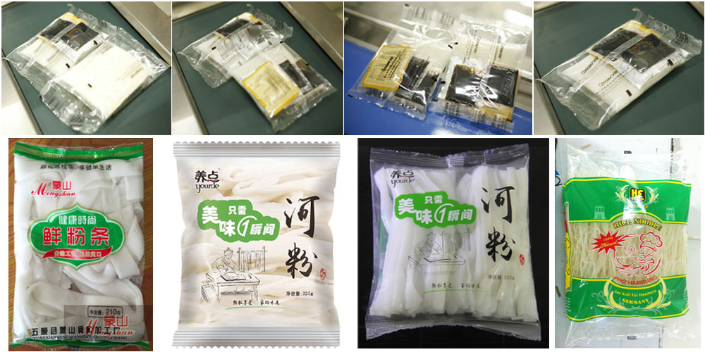 Back Stretch Film Flow Packing Machine For Wet And Sticky Noodles