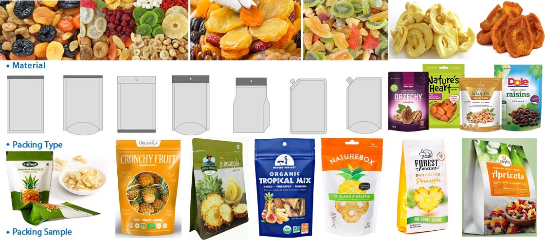 Dried Fruit Rotary Packing Machine For Premade PouchZipper Pouch