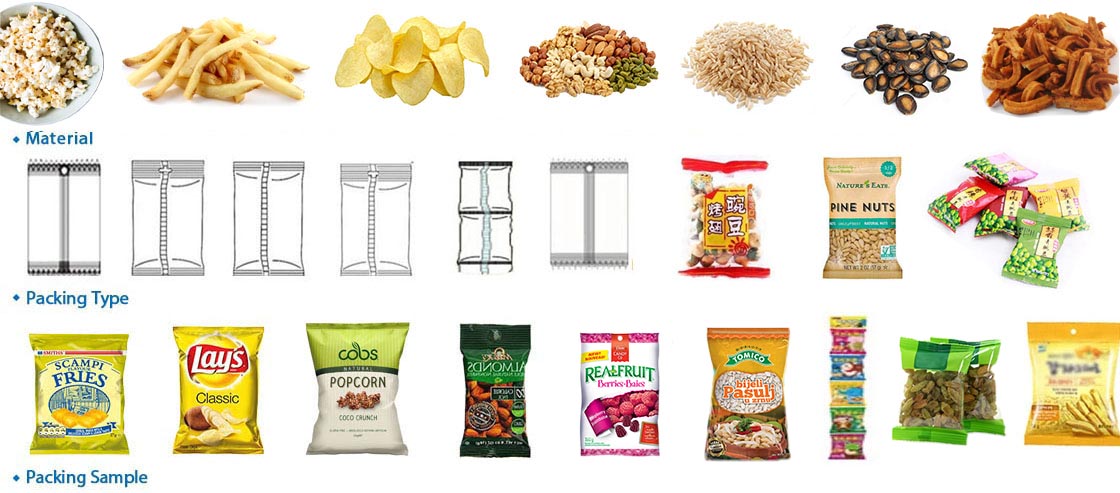 Nuts Mixed Desiccant Pouch Packing Machine With Chain Bucket