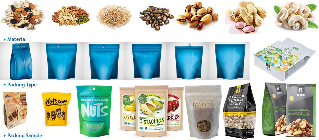 Nuts Rotary Packing Machine For Premade Pouch Zipper Pouch