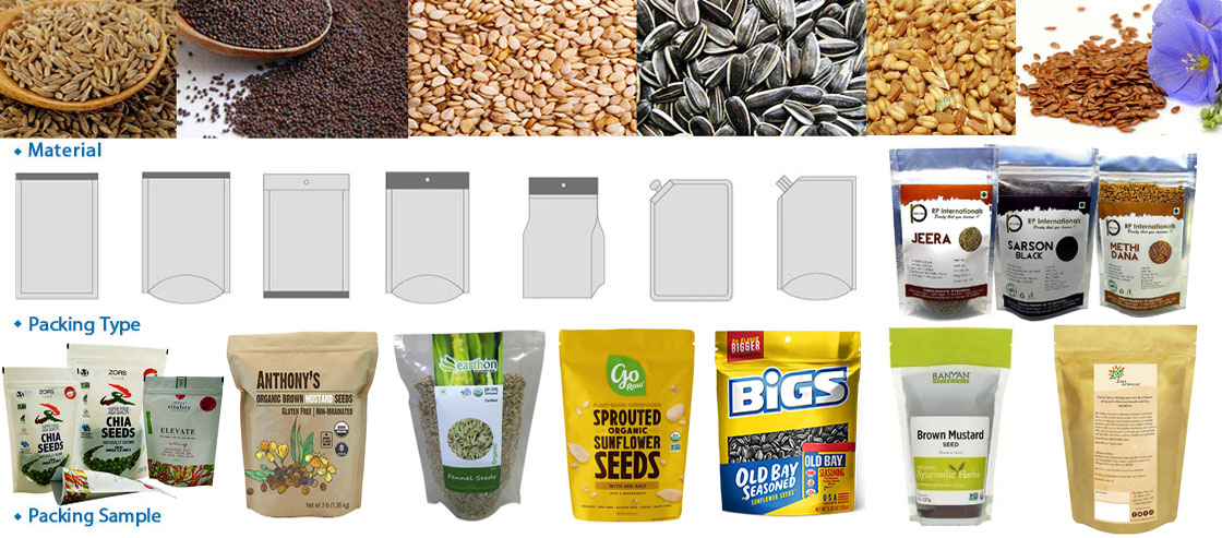 Seeds Rotary Packing Machine For Premade Pouch Zipper Pouch